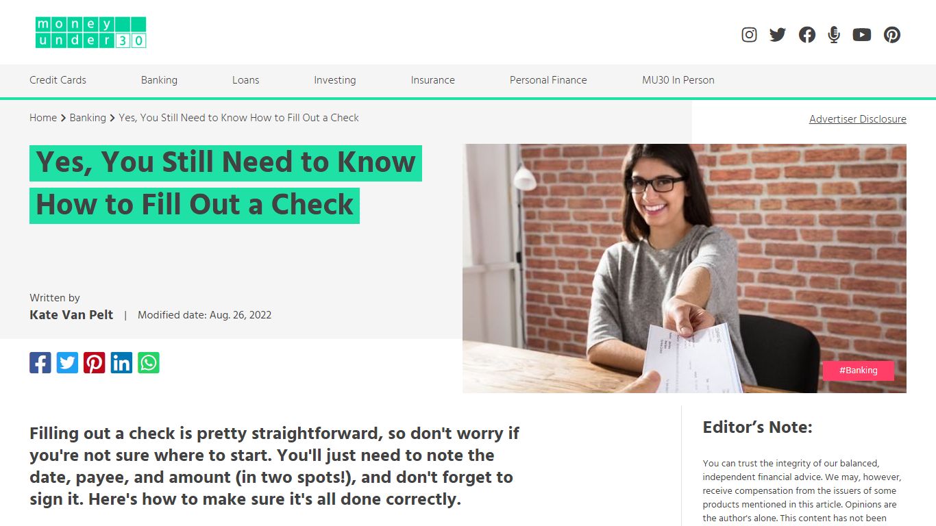 Yes, You Still Need to Know How to Fill Out a Check